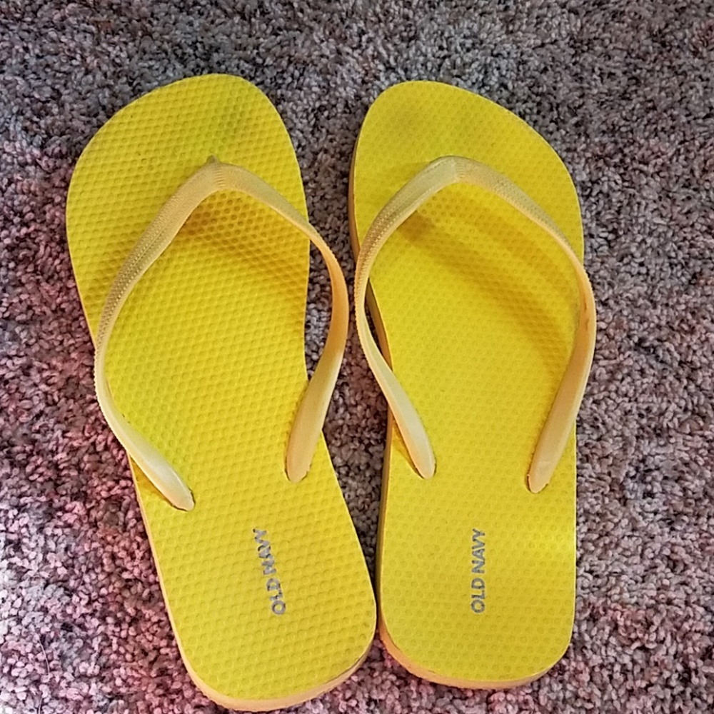 Yellow Old Navy flip flops